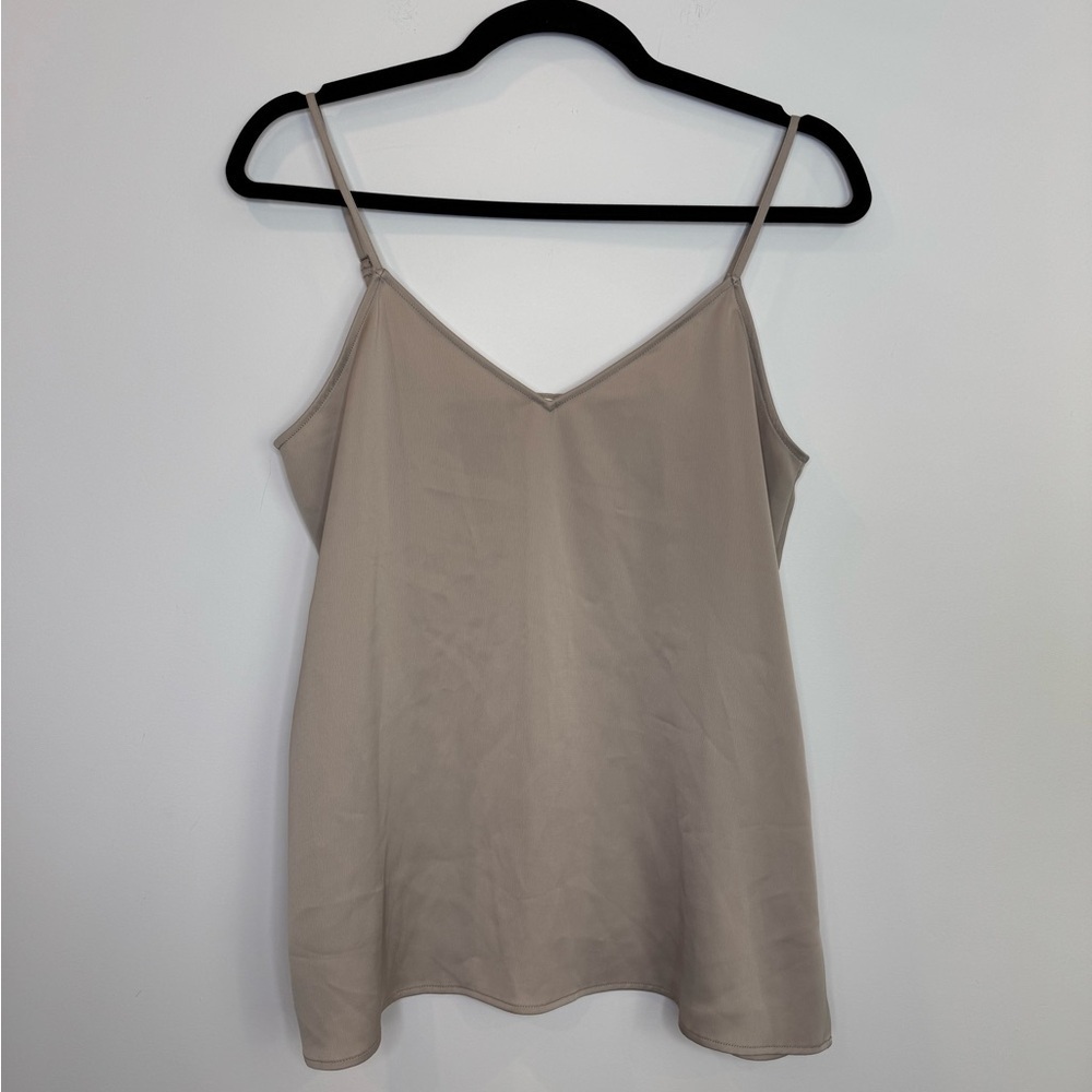 Uniqlo Beige V-Neck Spaghetti Strap Tank Top